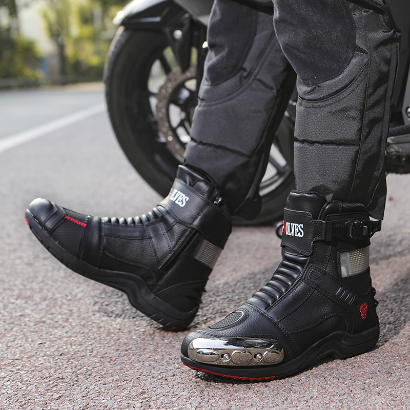 JG.WOLVES Leather Biker Shoes  - Motorcycle Gear Boots review and price