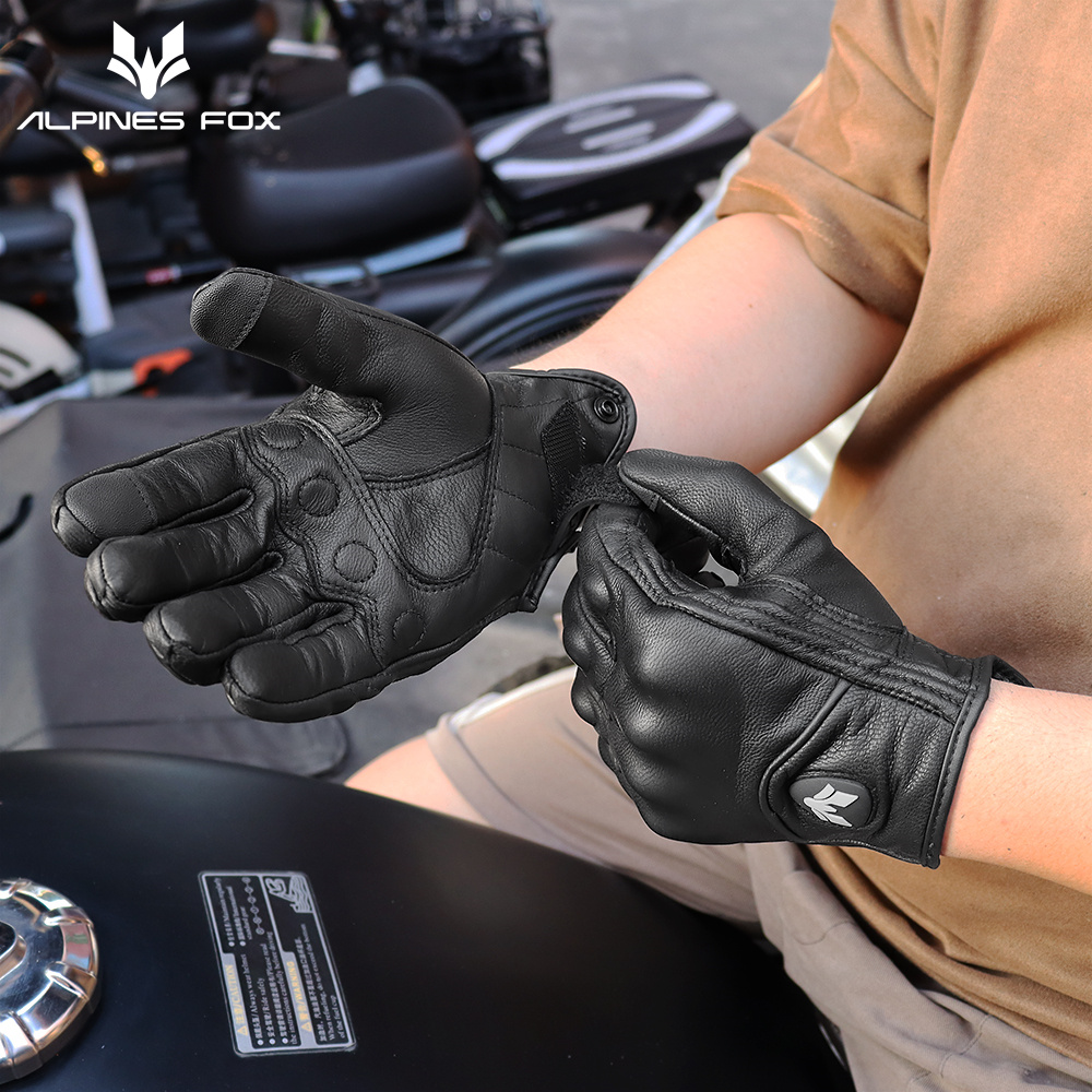 Retro Motorcycle Leather Glove - Motorcycle Gear Fox review and price