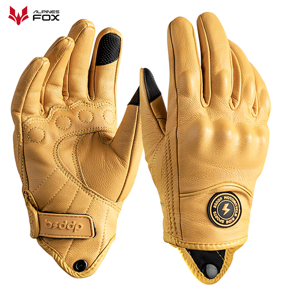 Retro Leather Motorcycle Glove - Motorcycle Gear Fox review and price