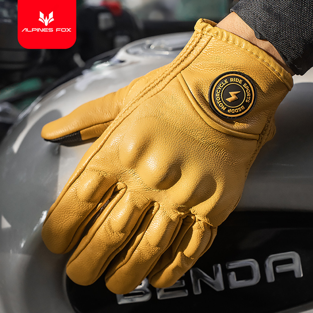 Retro Leather Motorcycle Glove - Motorcycle Gear Fox review and price